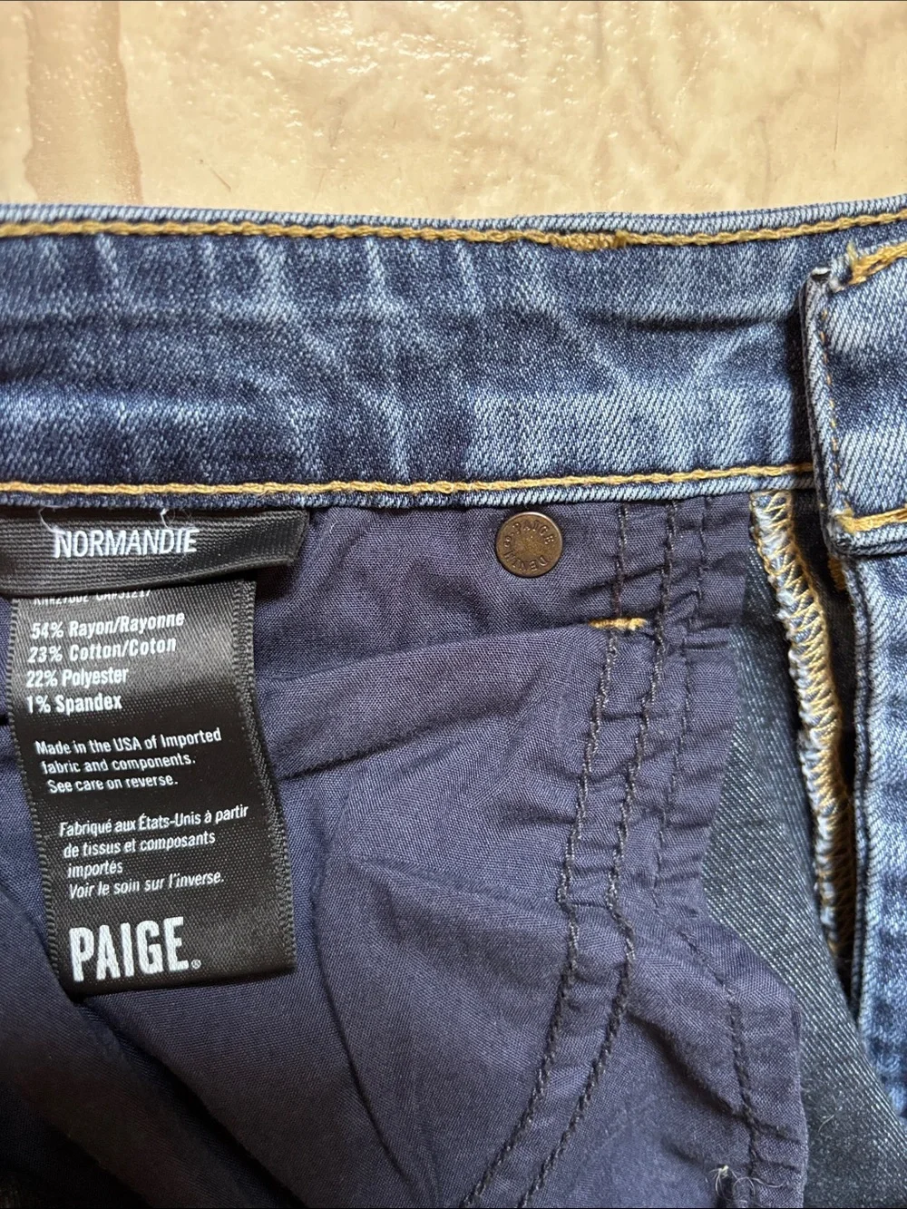 Paige Normandie Jeans Mens 33 Medium Wash Straight Leg Stretch